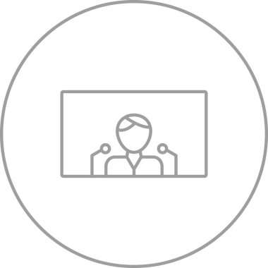 Eşsiz Çevrimiçi Basın Konferansı Vektör Satırı Simgesi