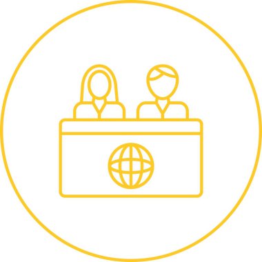 Haber Masasında Eşsiz Sunucular Vektör Satırı Simgesi