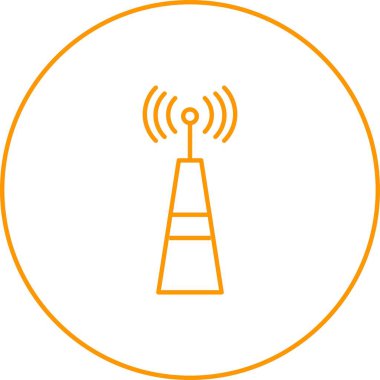 Eşsiz Sinyal Kulesi Vektör Satır Simgesi