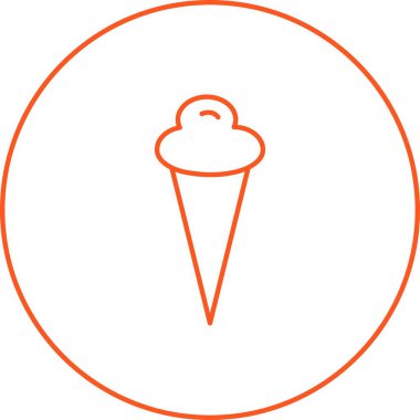 Eşsiz Icecream Koni Vektör Satır Simgesi