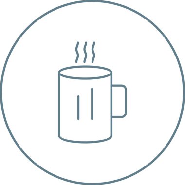 Eşsiz Sıcak Kahve Vektör Hattı Simgesi