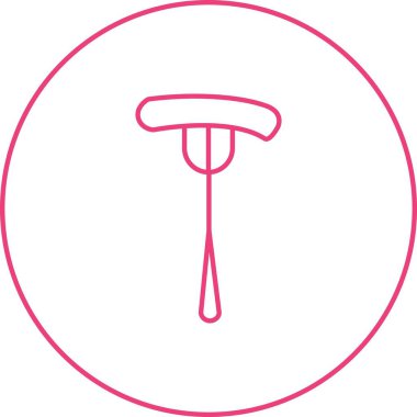 Benzersiz Yanan Sosis Vektör Satırı Simgesi