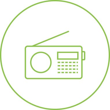 Benzersiz Radyo Set Vektör Satır Simgesi