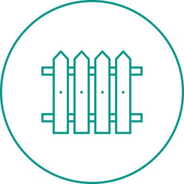 Eşsiz Çit Çizgisi Vektör Simgesi