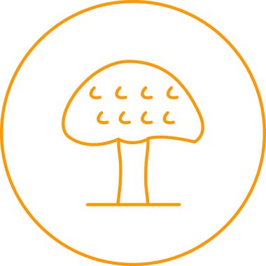 Benzersiz Mantar Vektör Satır Simgesi