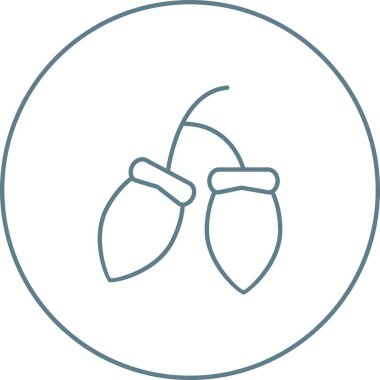 Benzersiz Meşe Palamutları Vektör Çizgisi Simgesi