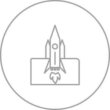 Eşsiz Roket Fırlatılmış Ii Vektör Satır Simgesi