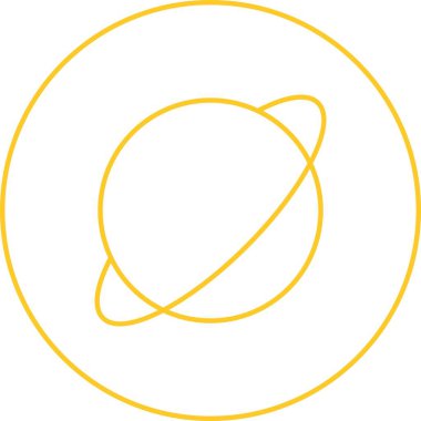 Benzersiz Satürn Vektör Satır Simgesi