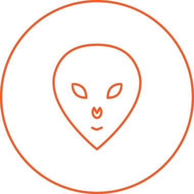 Eşsiz Uzaylı Yüz Vektör Satır Simgesi