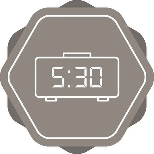 Único Digital Clock Line Vector Icon — Vetor de Stock