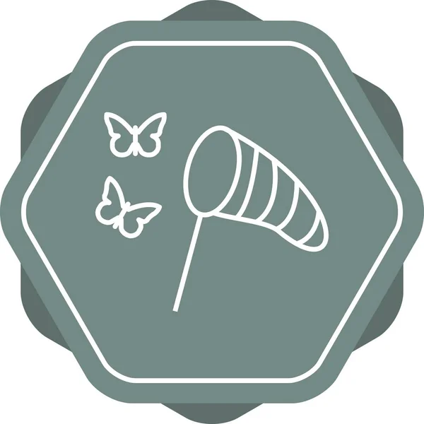 Jedinečná Vektorová Ikona Chytání Motýlů — Stockový vektor