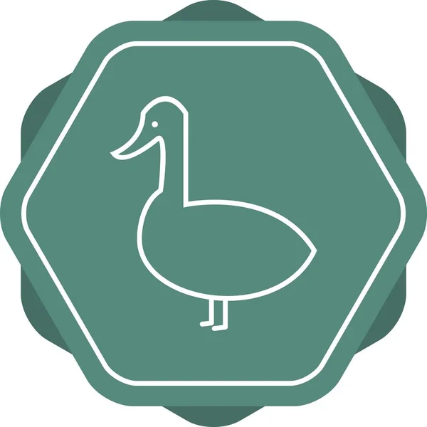 Einzigartiges Duck Vector Line Icon — Stockvektor