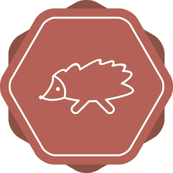 Unieke Hedgehog Vectorlijn Icoon — Stockvector