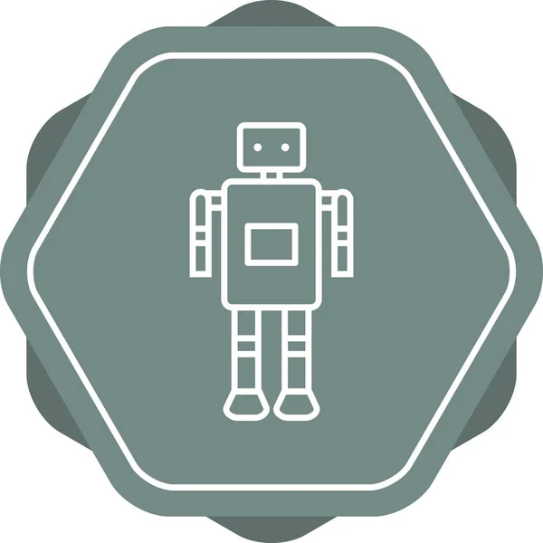 Unique Robot Vector Line Icon — Stock Vector