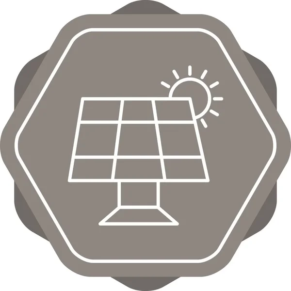 Unique Solar Panel Vector Line Icon — Stock Vector