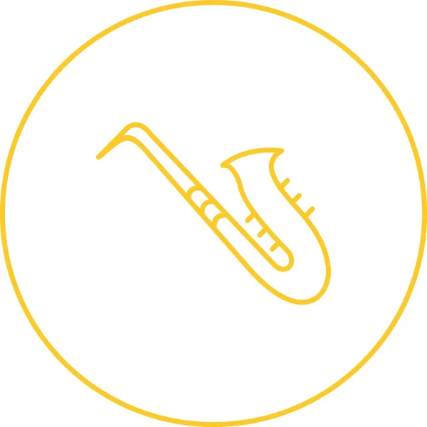 Icono Único Línea Vectorial Saxofónica — Vector de stock