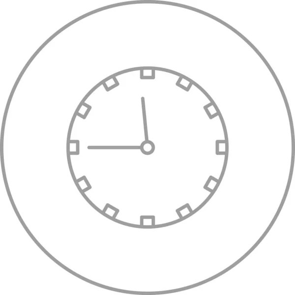 Reloj Único Línea Vector Icono — Archivo Imágenes Vectoriales