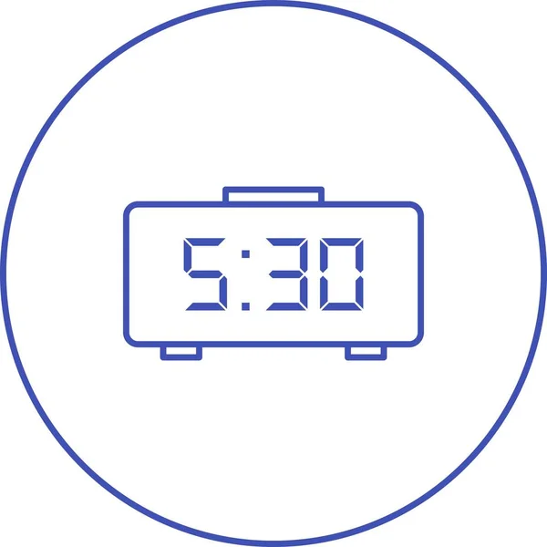 Icono Vector Línea Reloj Digital Único — Archivo Imágenes Vectoriales