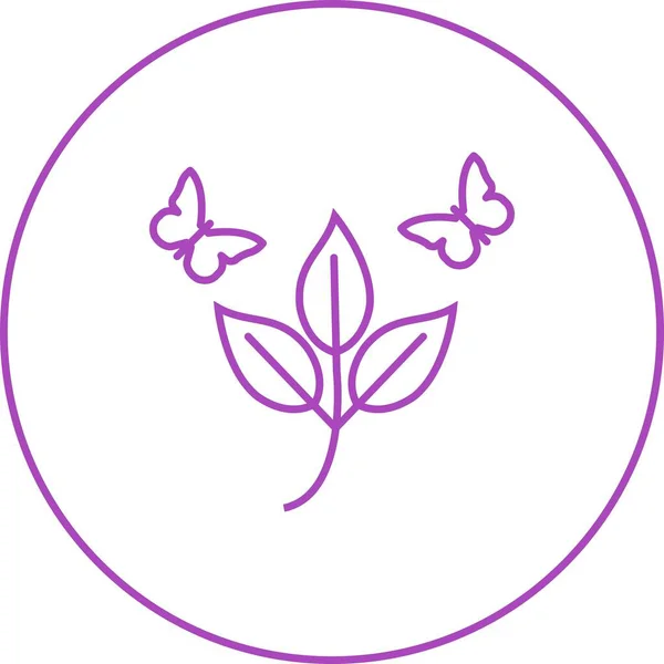 Unique Butterfly Leafs Vector Line Icon — Stock Vector