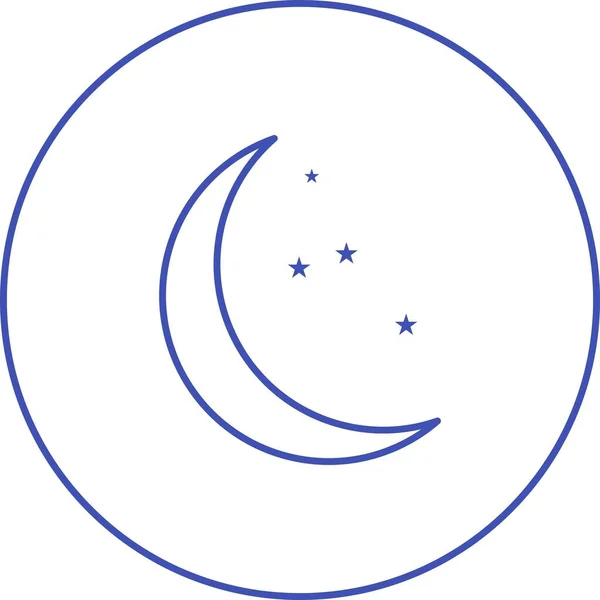 Einzigartiges Symbol Der Mond Und Sternenvektorlinie — Stockvektor