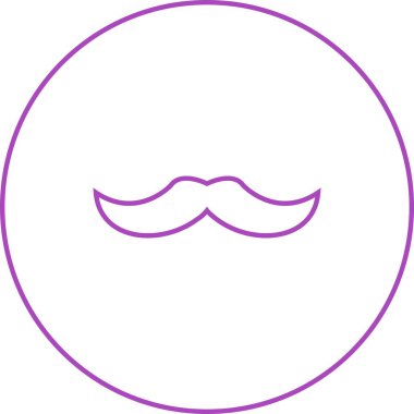 Benzersiz Bıyık Vektör Satır Simgesi