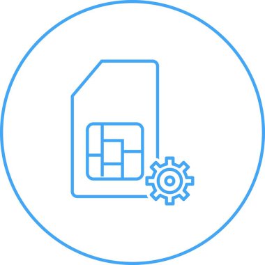 Eşsiz Sim Yönetim Vektör Satır Simgesi