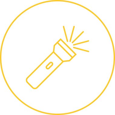 Benzersiz El Feneri Vektör Satırı Simgesi