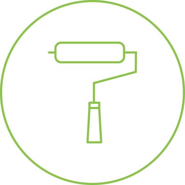 Benzersiz Boyalı Tekerlek Vektör Satırı Simgesi