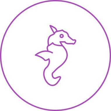 Eşsiz Denizatı Vektör Satırı Simgesi