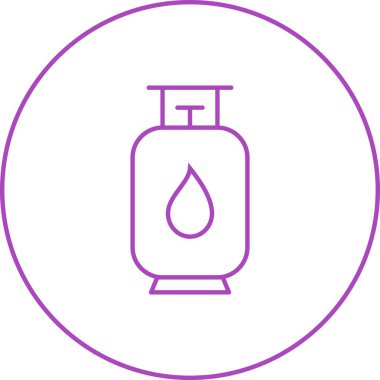 Benzersiz Gaz Silindiri Vektör Satır Simgesi