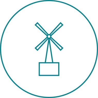 Benzersiz Türbin Vektör Satır Simgesi