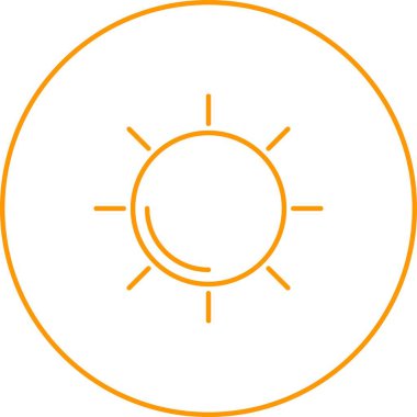 Eşsiz Güneş Vektör Çizgisi Simgesi