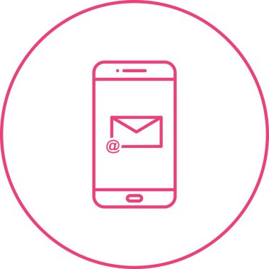 Eşsiz E-posta Uygulama Vektör Satır Simgesi