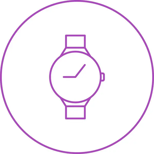 Único Reloj Casual Vector Línea Icono — Vector de stock