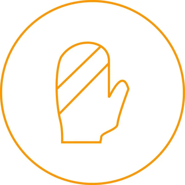 Unique Baking Glove Vector Line Icon — Stock Vector