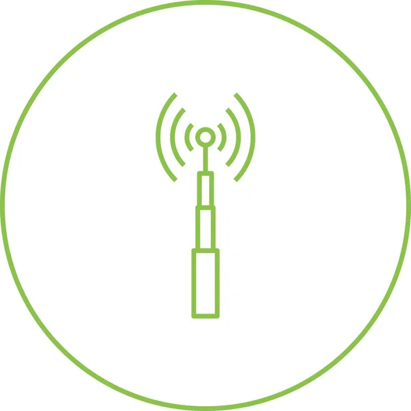 Икона Векторной Линии Уникальной Телекоммуникационной Башни — стоковый вектор