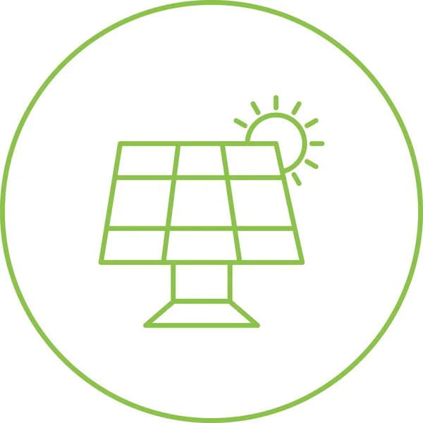 Unique Solar Panel Vector Line Icon — Stock Vector