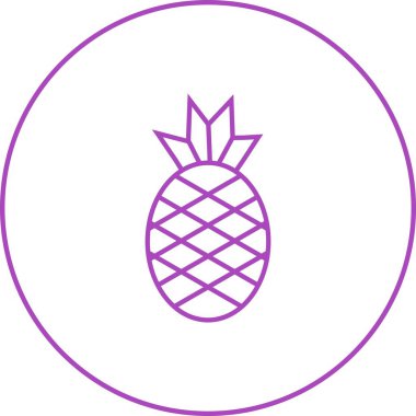 Eşsiz Ananas Vektör Satır Simgesi