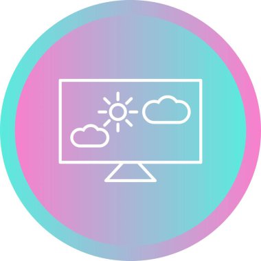 Haber Vektörü Satırı Simgesinde Eşsiz Hava Durumu