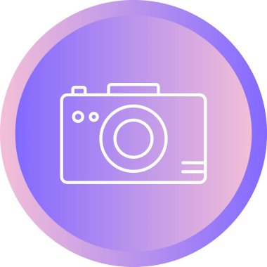 Kamera Vektör Satırı Simgesinde Benzersiz Fotoğraf