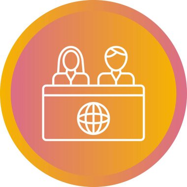 Haber Masasında Eşsiz Sunucular Vektör Satırı Simgesi