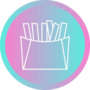 Benzersiz Fries Vektör Satır Simgesi