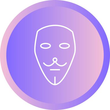 Eşsiz İki Maske Vektör Satır Simgesi