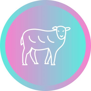 Koyun Eşsiz Vektör Satırı Simgesi