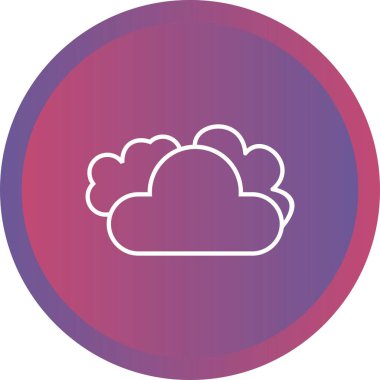 Bulut Eşsiz Vektör Satırı Simgesi