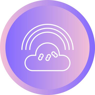 Gökkuşağı Eşsiz Vektör Satır Simgesi