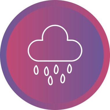 Eşsiz Yağmurlu Vektör Satır Simgesi