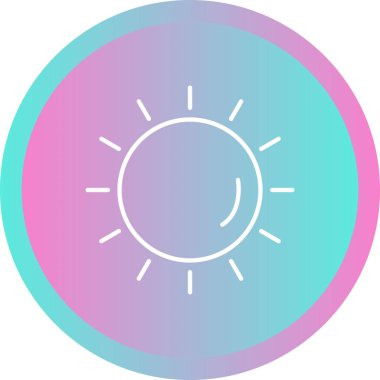 Eşsiz Güneş Vektör Çizgisi Simgesi