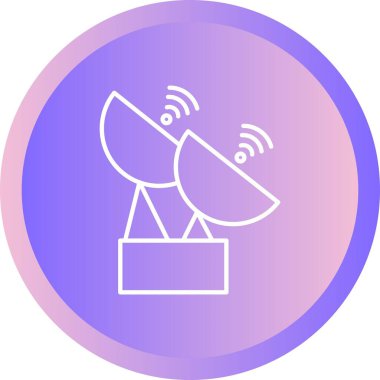 Eşsiz İki Uydu Vektör Satırı Simgesi