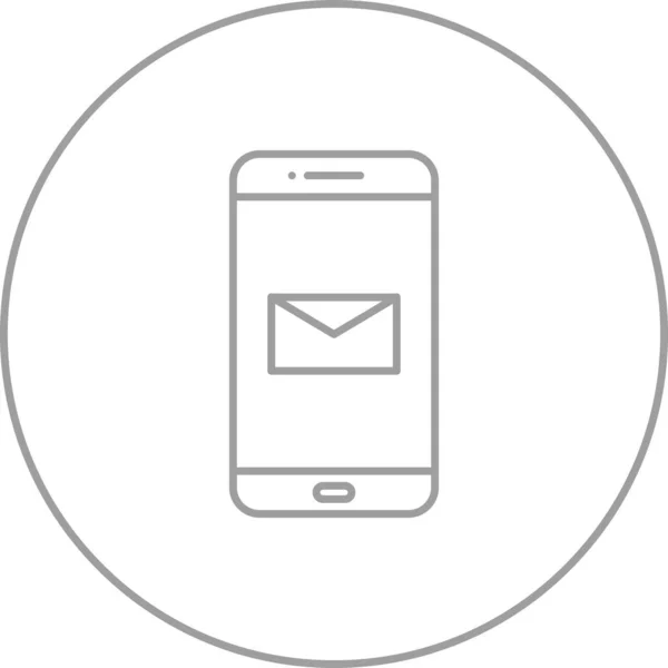 Icône Ligne Vectorielle Application Messagerie Unique — Image vectorielle